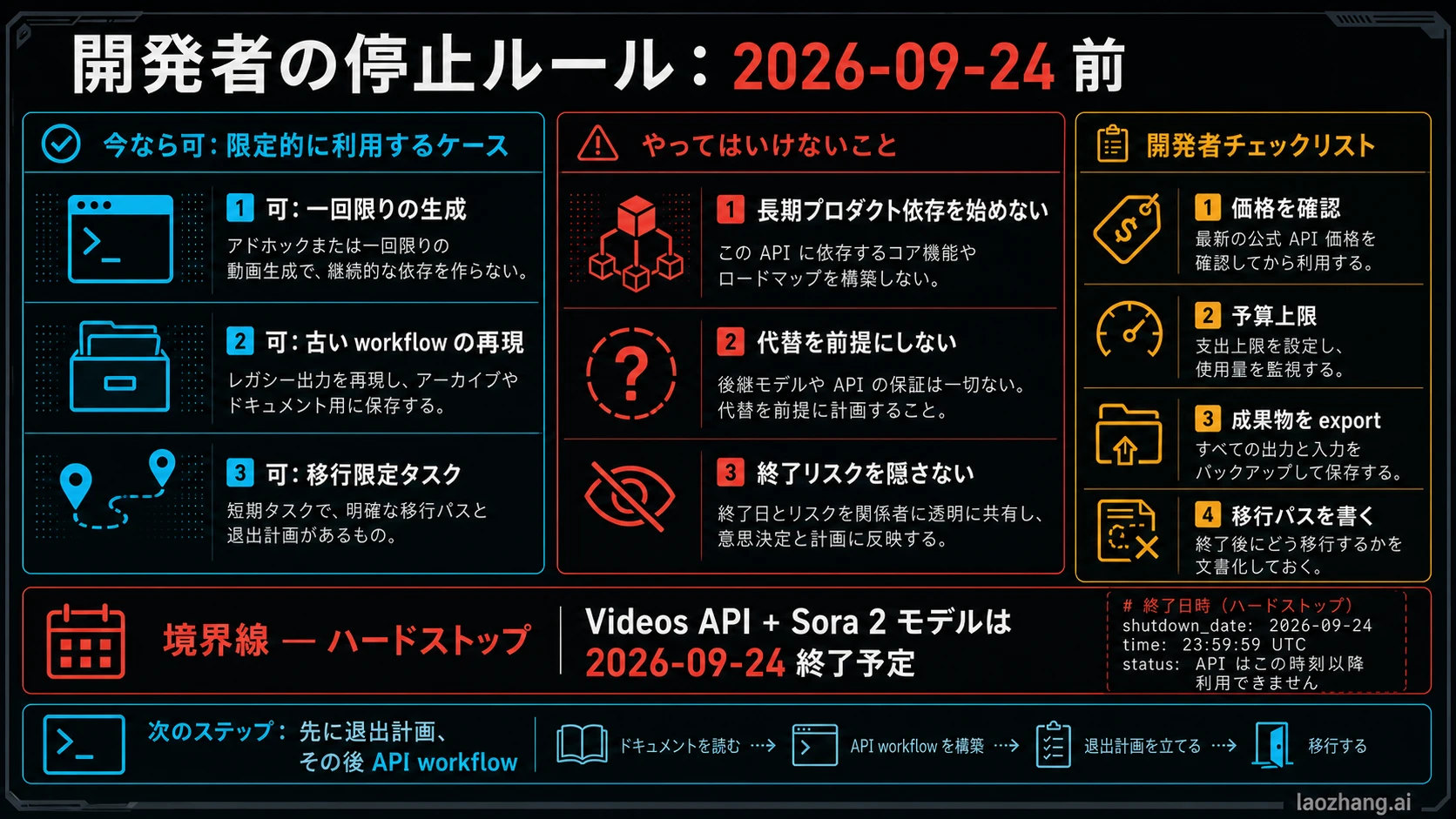 2026年9月24日前のSora 2 API停止ルール