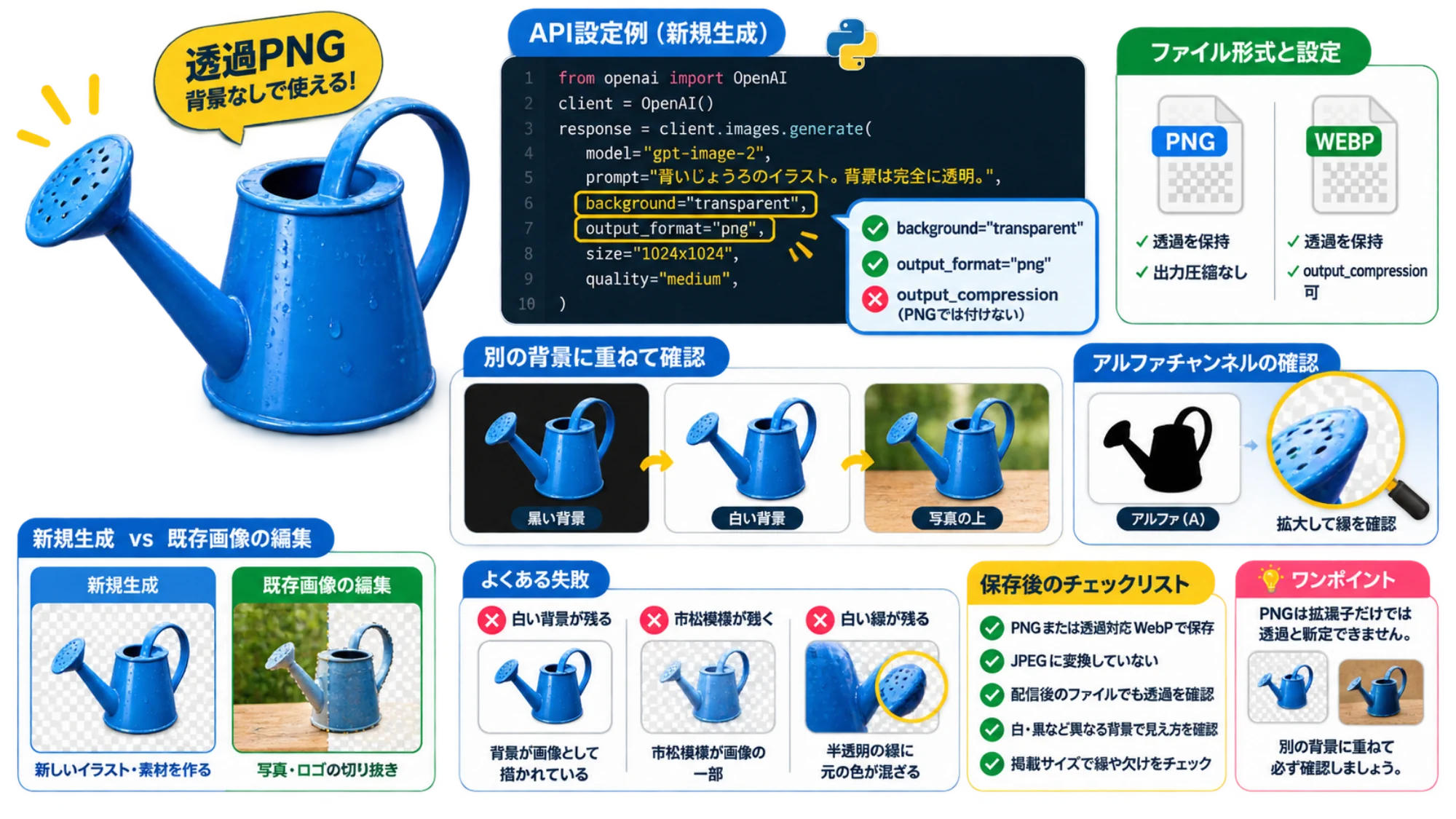 透過画像の取り扱いを補足する図