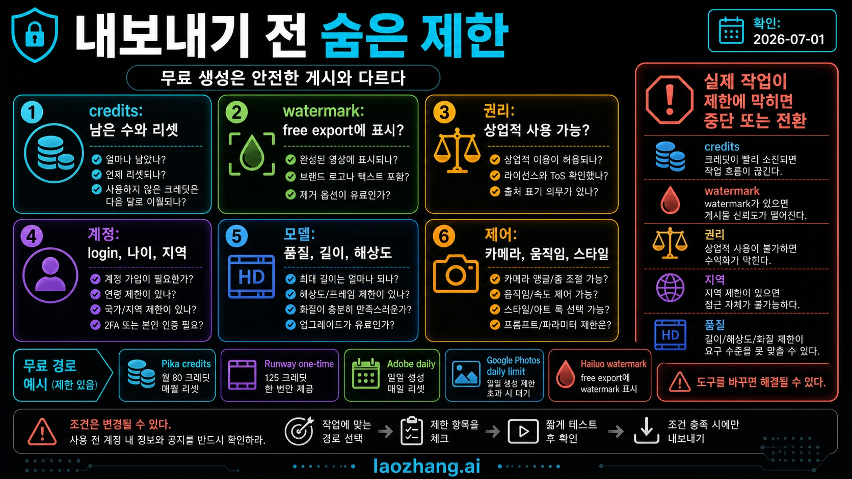 사진 업로드 전 공식 앱, 크레딧, 워터마크, 데이터 이용, 삭제 가능성을 확인하는 체크리스트