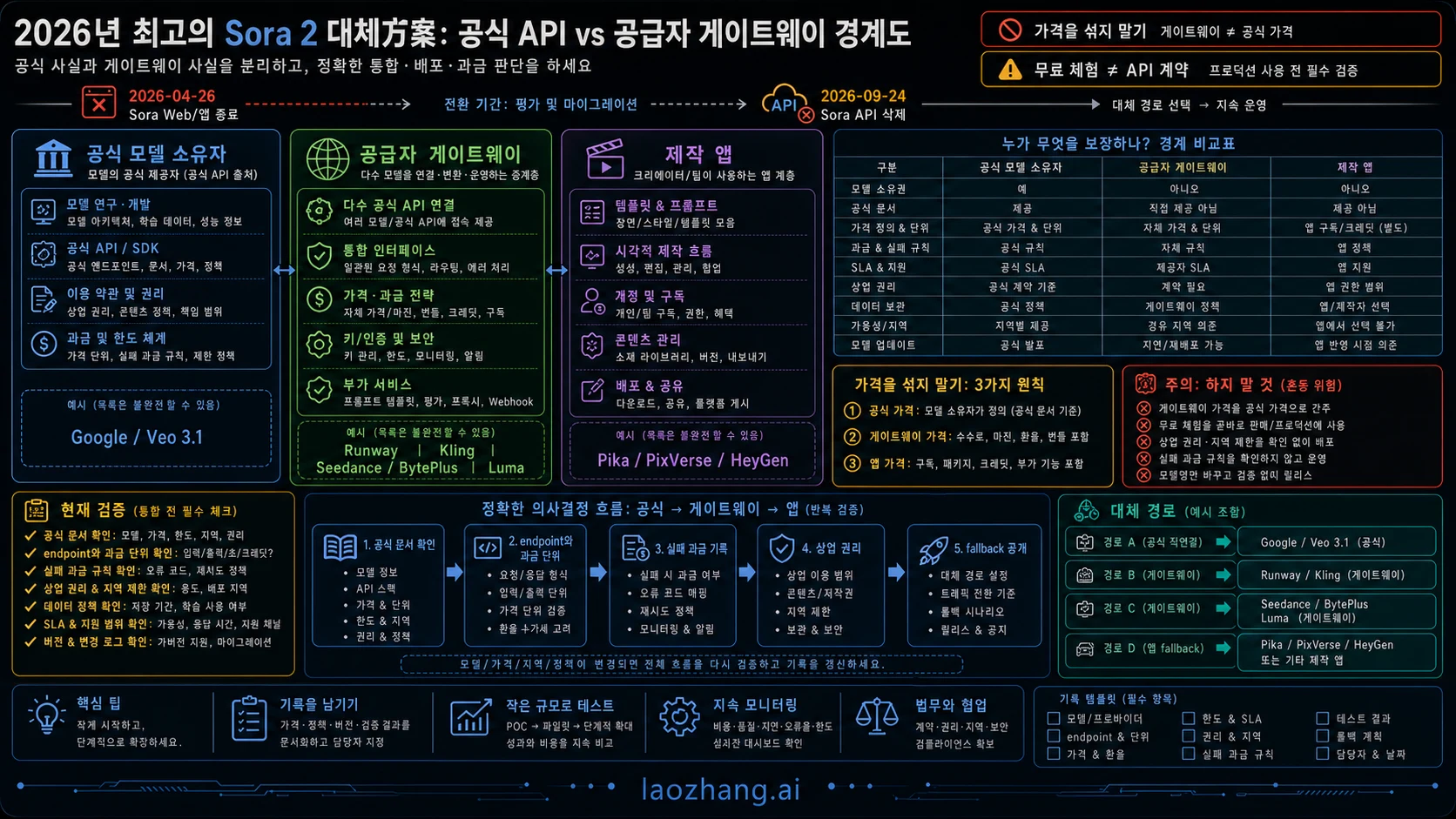 공식 API, 공급자 게이트웨이, 제작 UI를 분리한 경계 지도