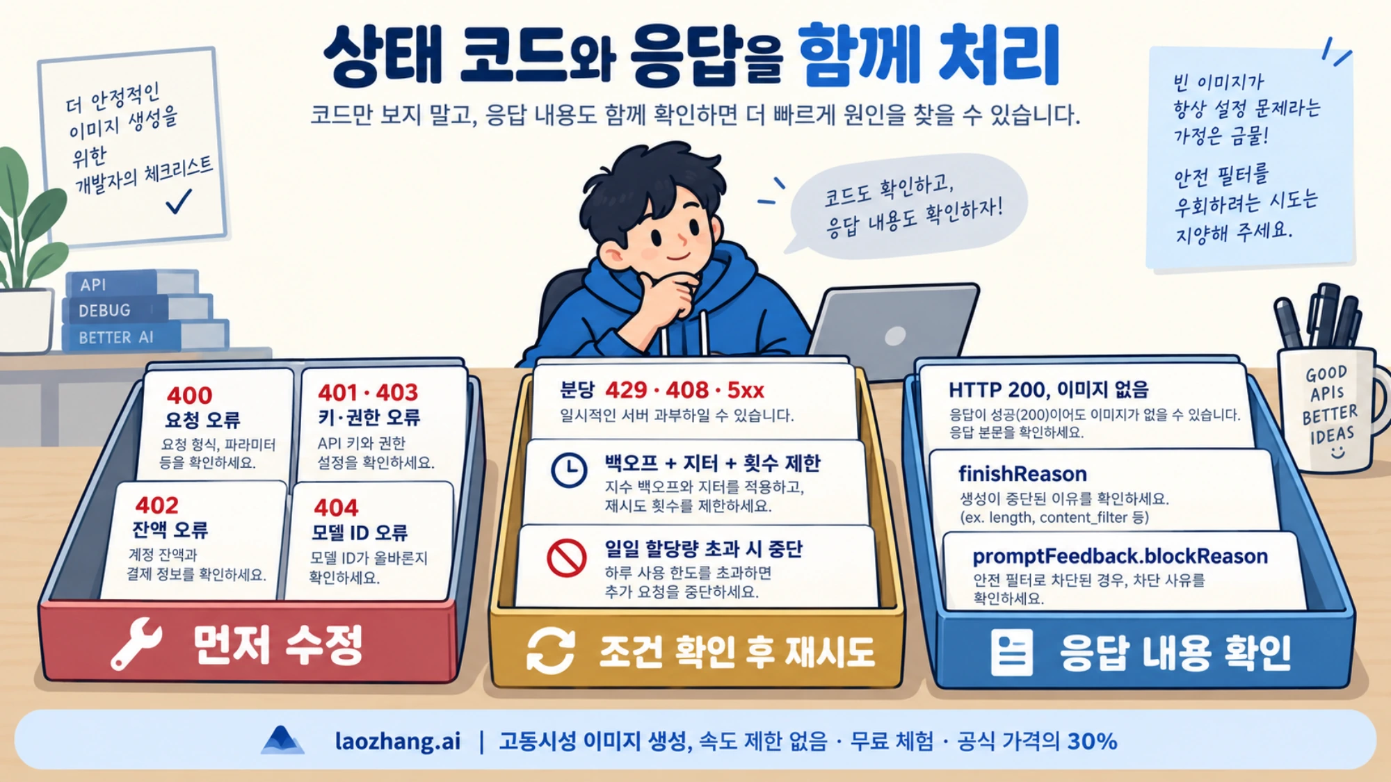 요청·키·결제 오류를 먼저 수정하고 일시 오류만 재시도하는 이미지 API 처리 원칙