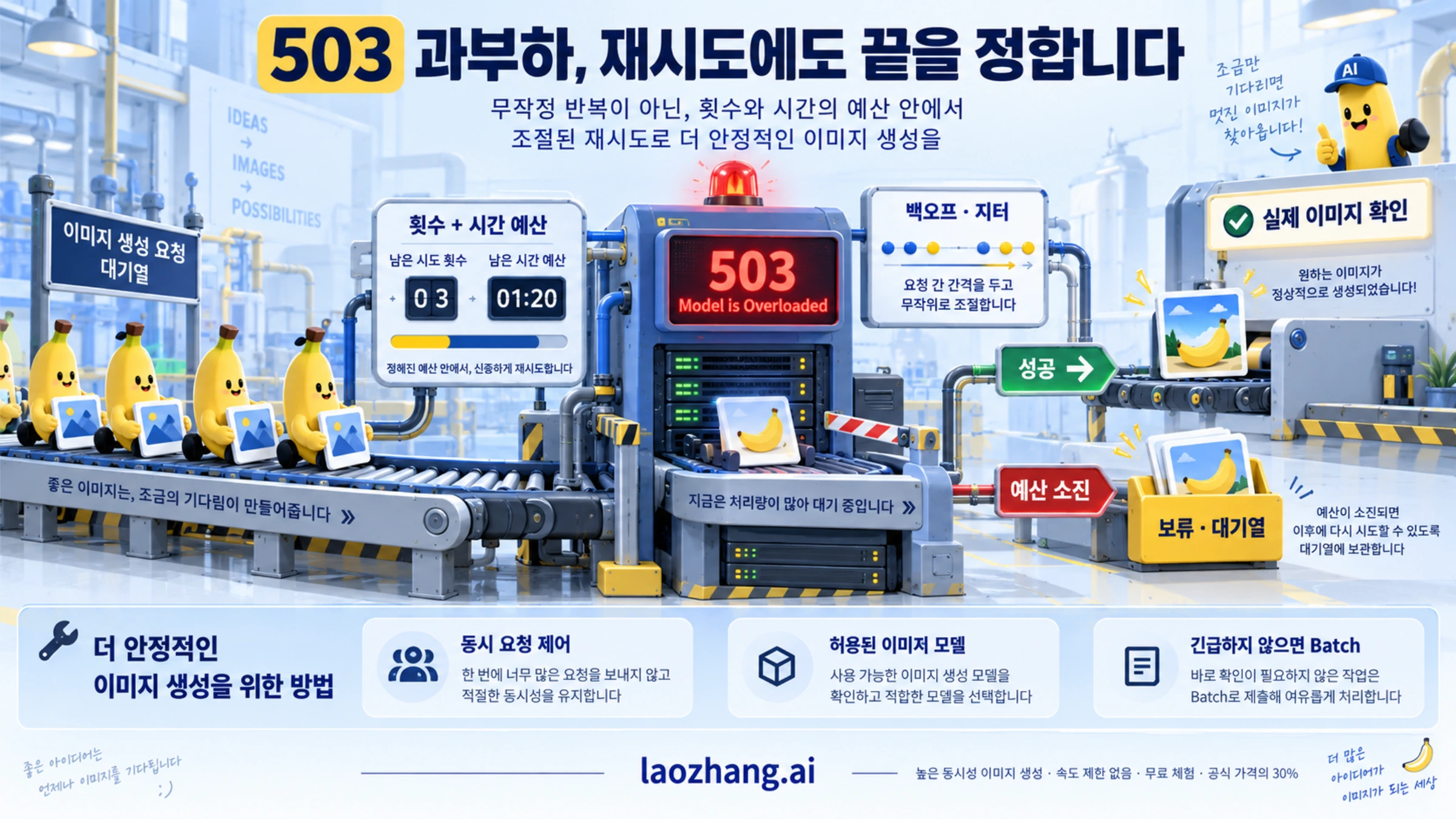 503 과부하에서 백오프와 시도·시간 예산을 정하고 실제 이미지와 보류 상태를 확인하는 안내