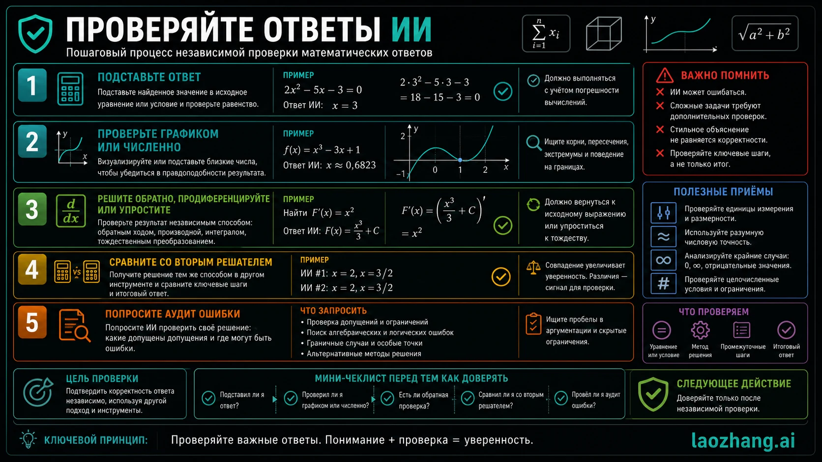 Пять шагов проверки математического ответа ИИ перед доверием
