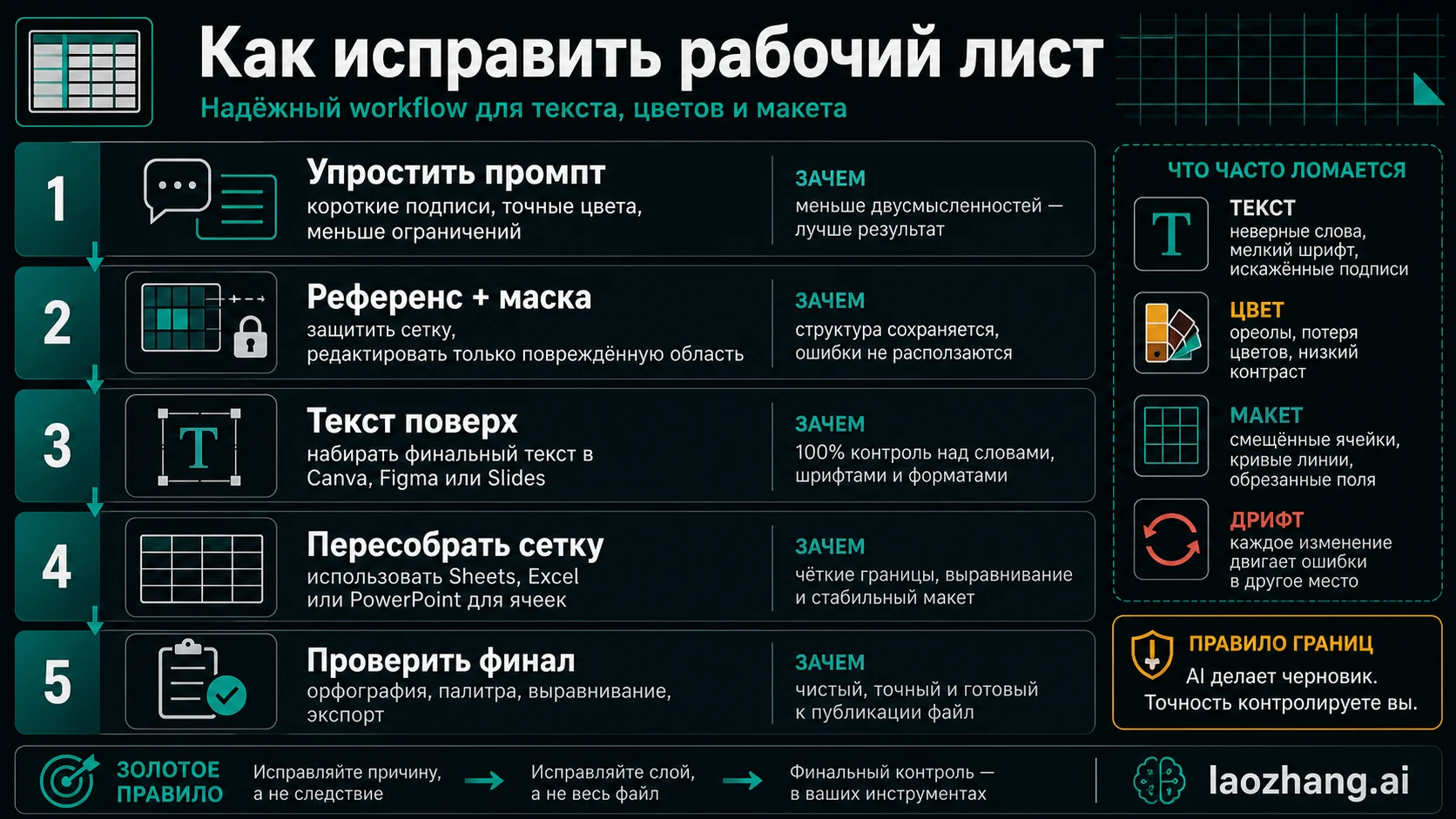 Процесс ремонта worksheet-изображений, поврежденных генерацией ChatGPT или Gemini.