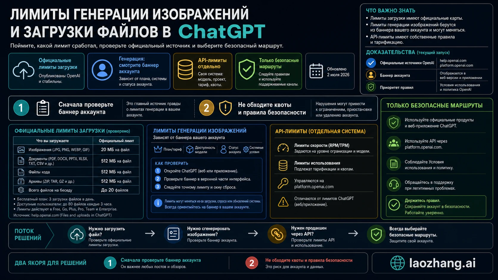 Лимиты генерации и загрузки изображений в ChatGPT: дневные ограничения, сброс и безопасные альтернативы