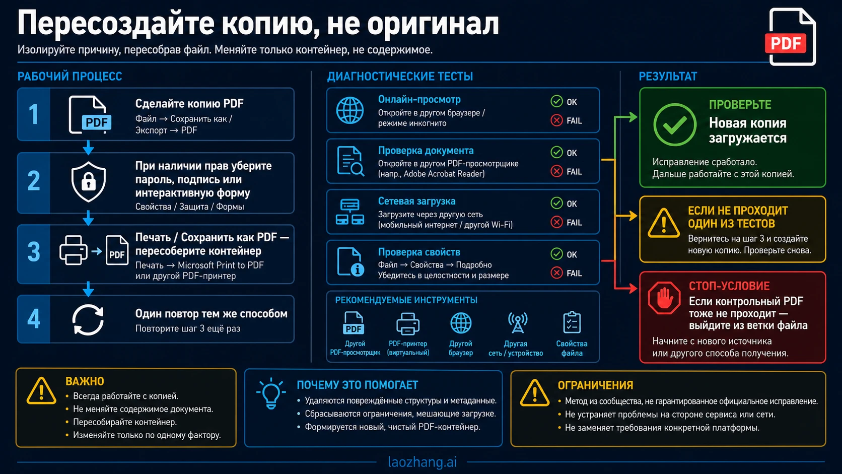 Безопасная последовательность создания новой копии PDF