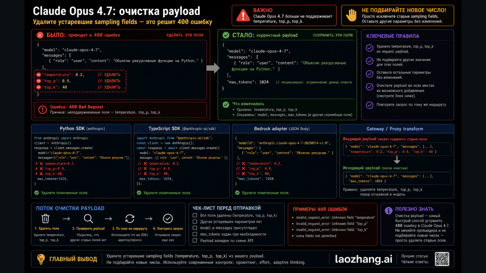 До и после очистки payload