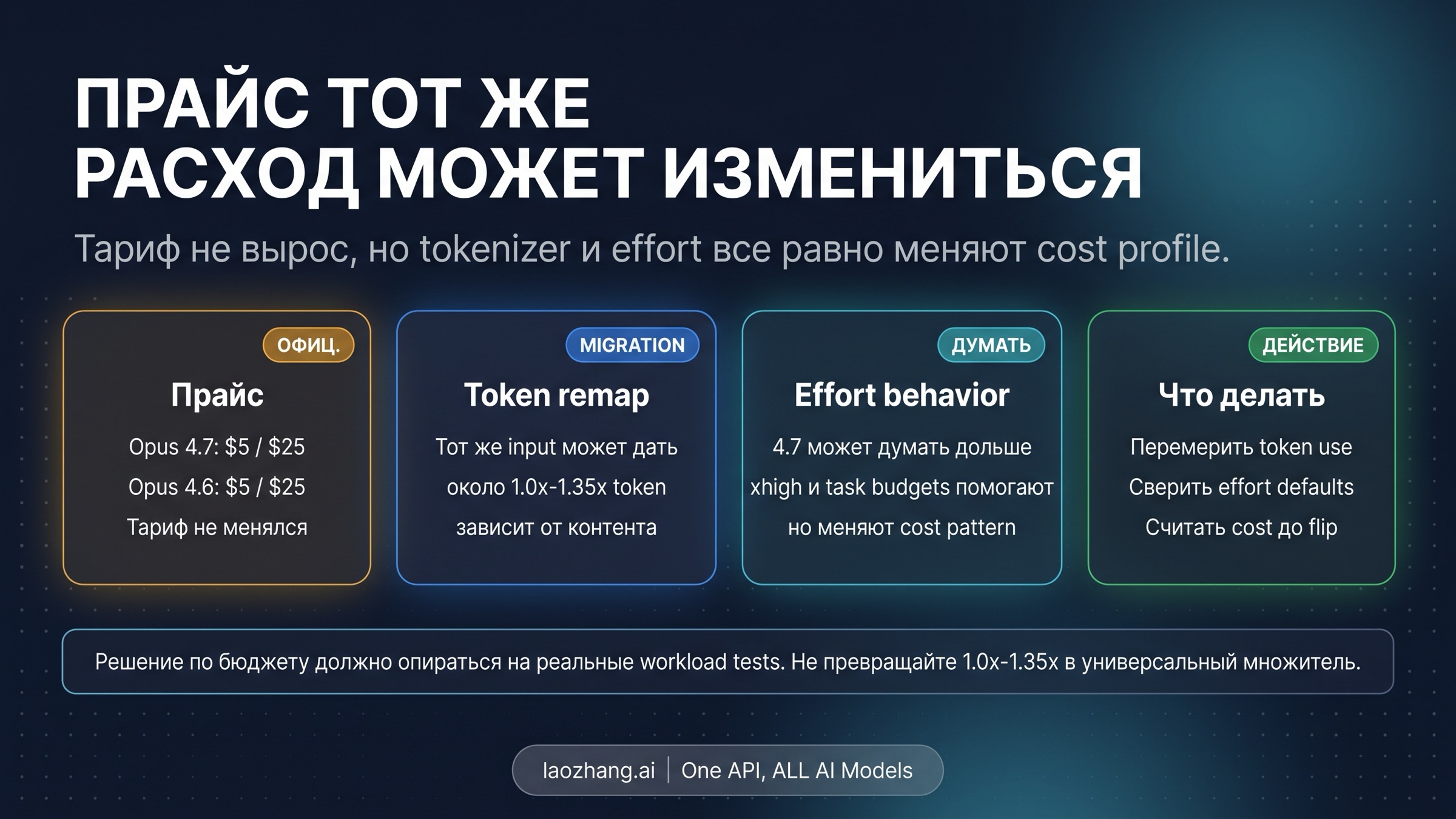Панель на русском языке, разделяющая официальный прайс, remap токенов, behavior effort и действия оператора
