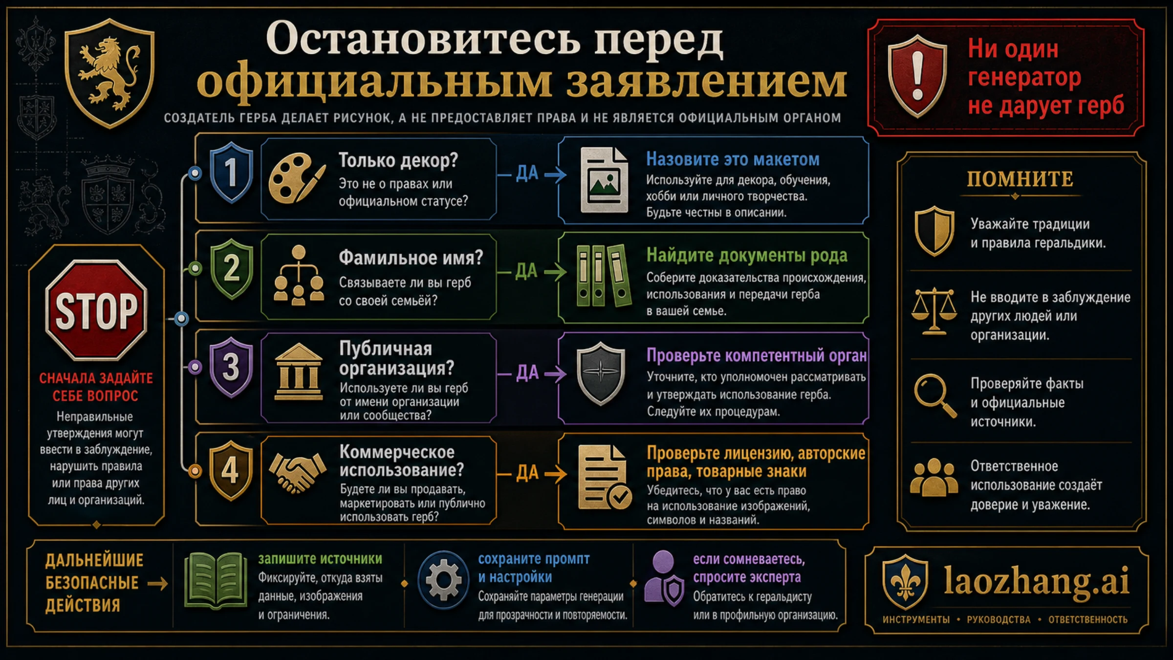 Стоп-схема для официальных и фамильных заявлений