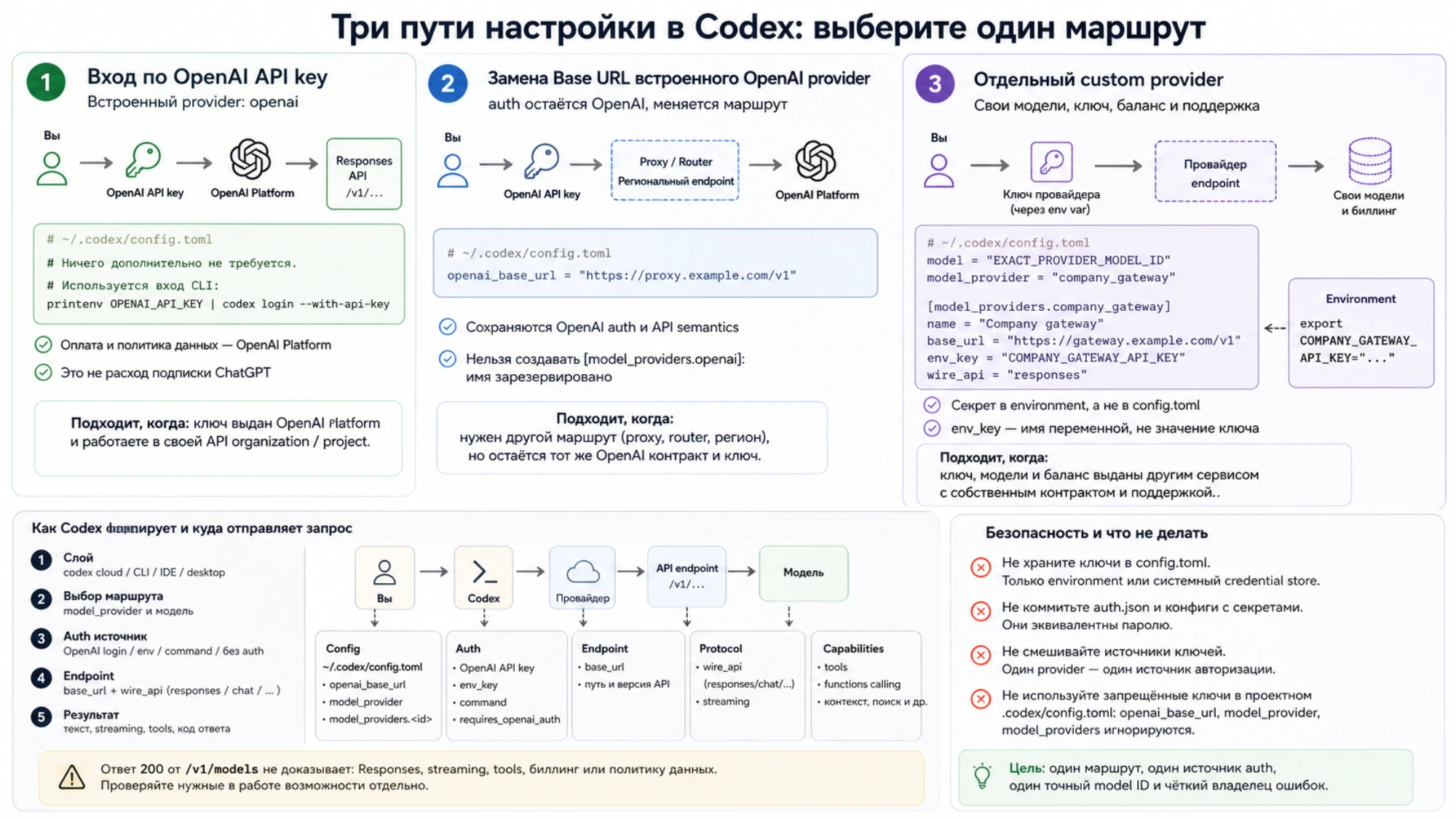 Диагностика Codex по одному маршруту: минимальный запрос, факты для фиксации и следующий владелец каждой ошибки