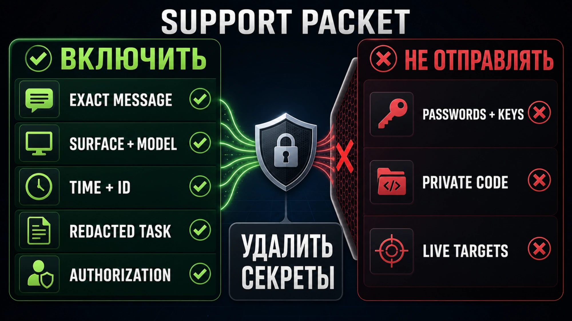 Состав безопасного пакета для поддержки Codex Security