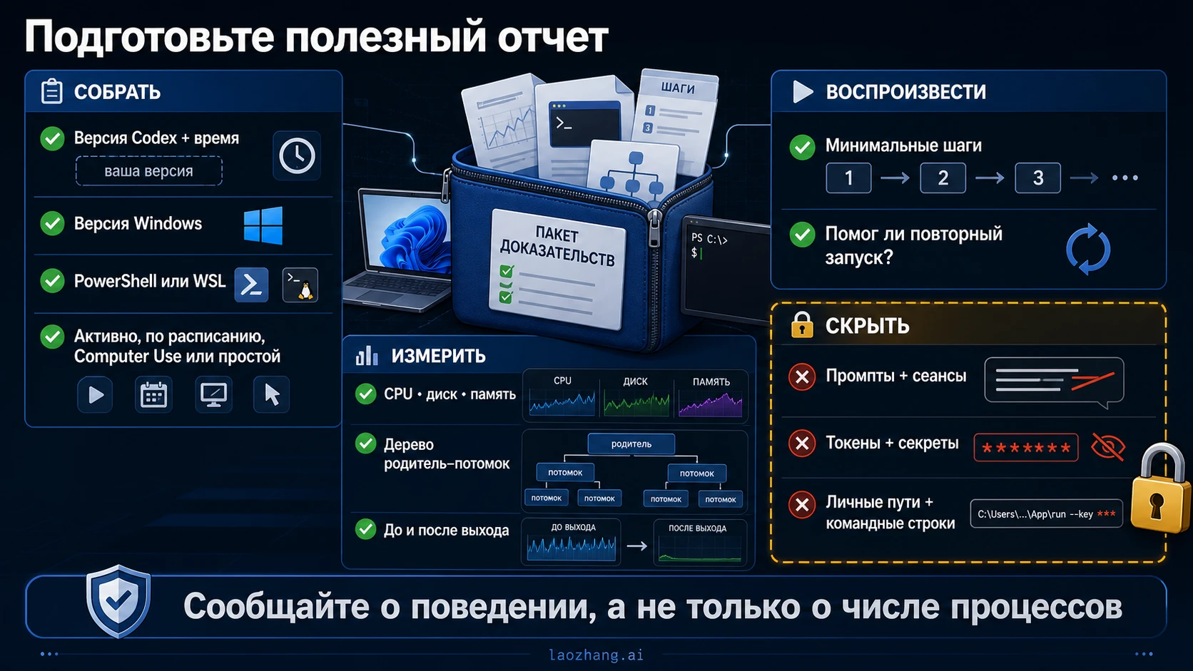 Пакет обезличенных данных для отчёта о фоновых процессах Codex в Windows