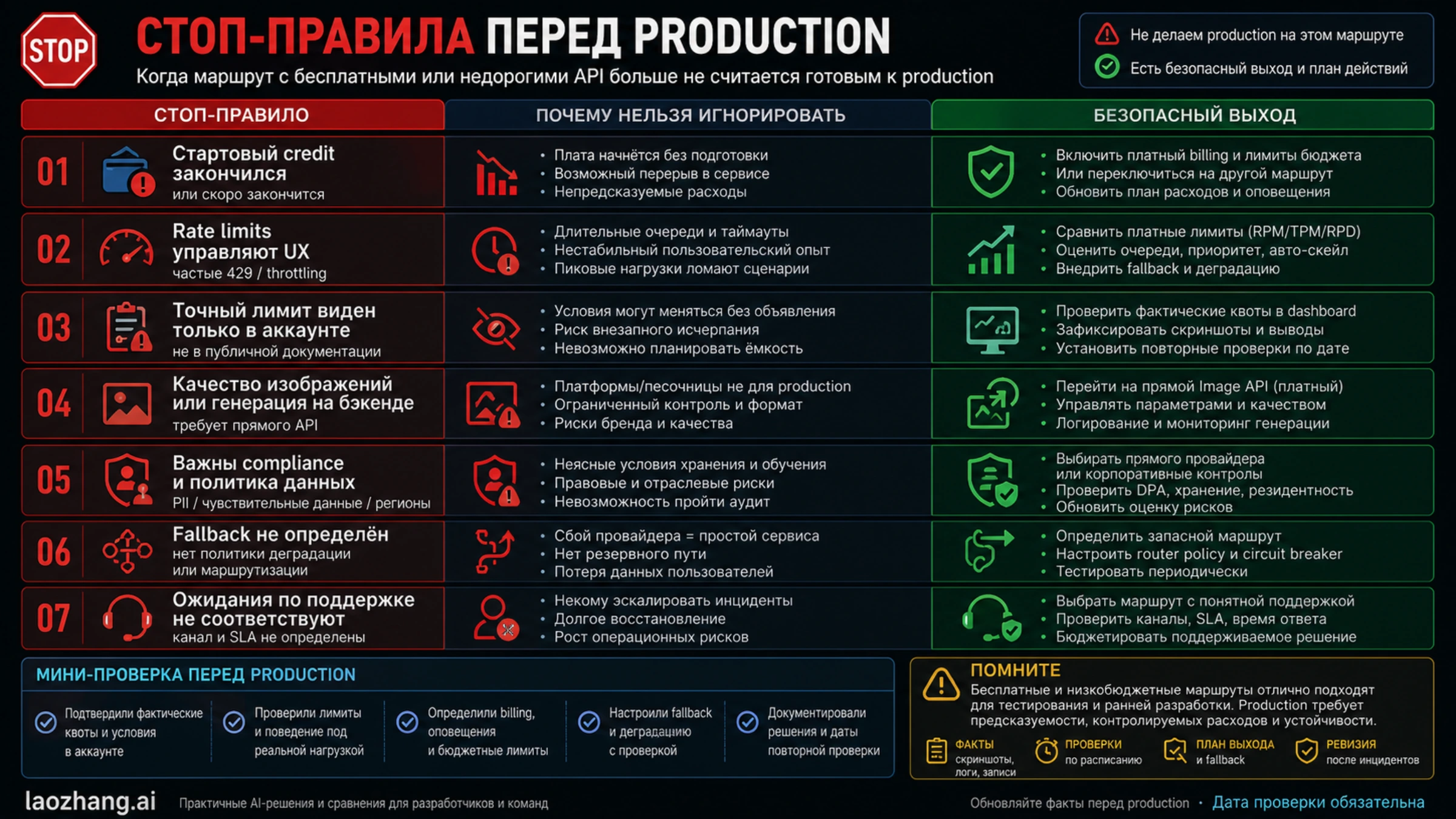 Стоп-правила перед production