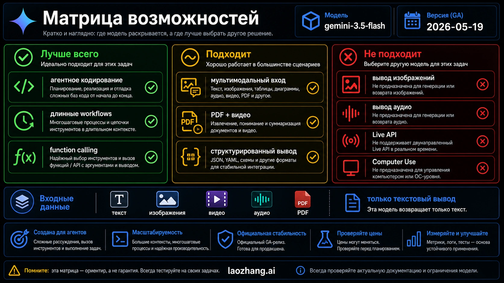Gemini 3.5 Flash capability matrix