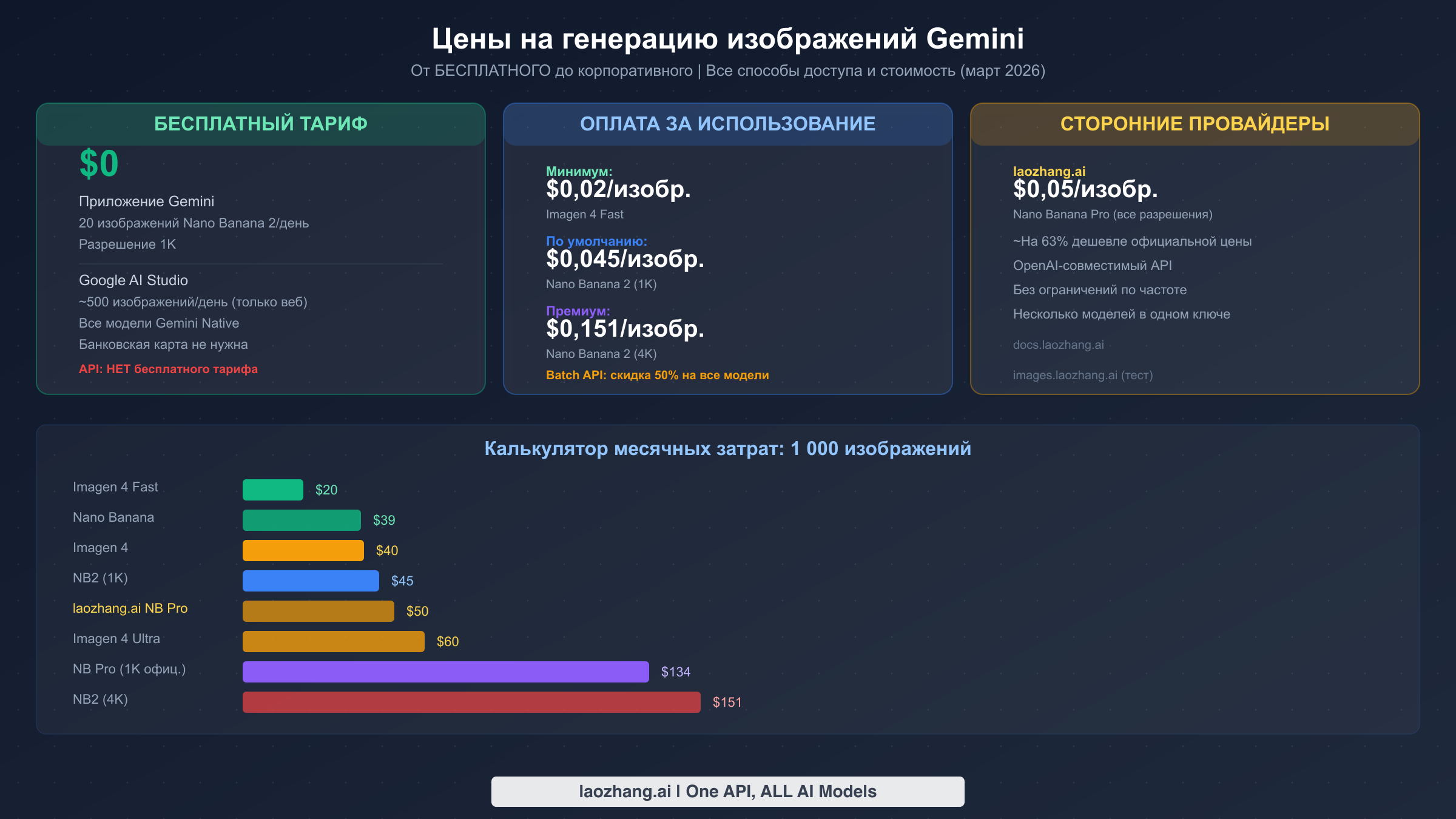 Ценообразование генерации изображений Gemini — от бесплатного тарифа до корпоративного с калькулятором месячных затрат