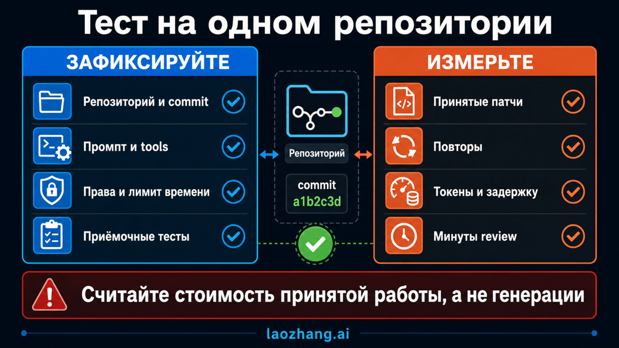 Одинаковые исходные данные репозитория и метрики принятой работы