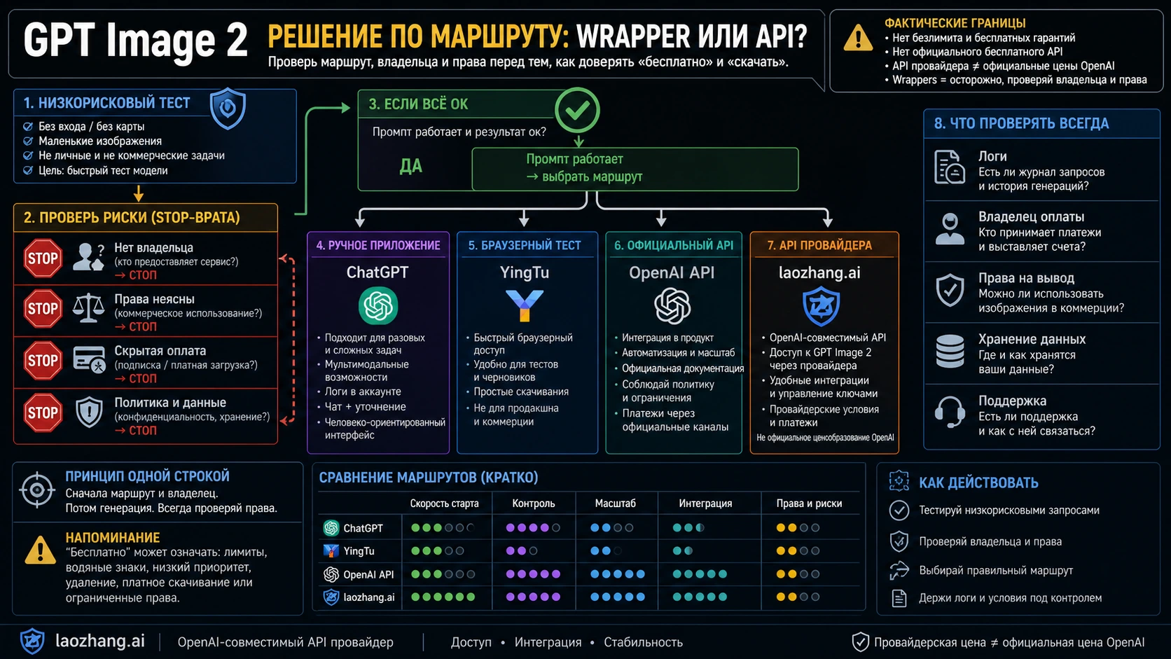 Поток stop-rule для GPT Image 2: от низкорискового теста к контролируемому API маршруту