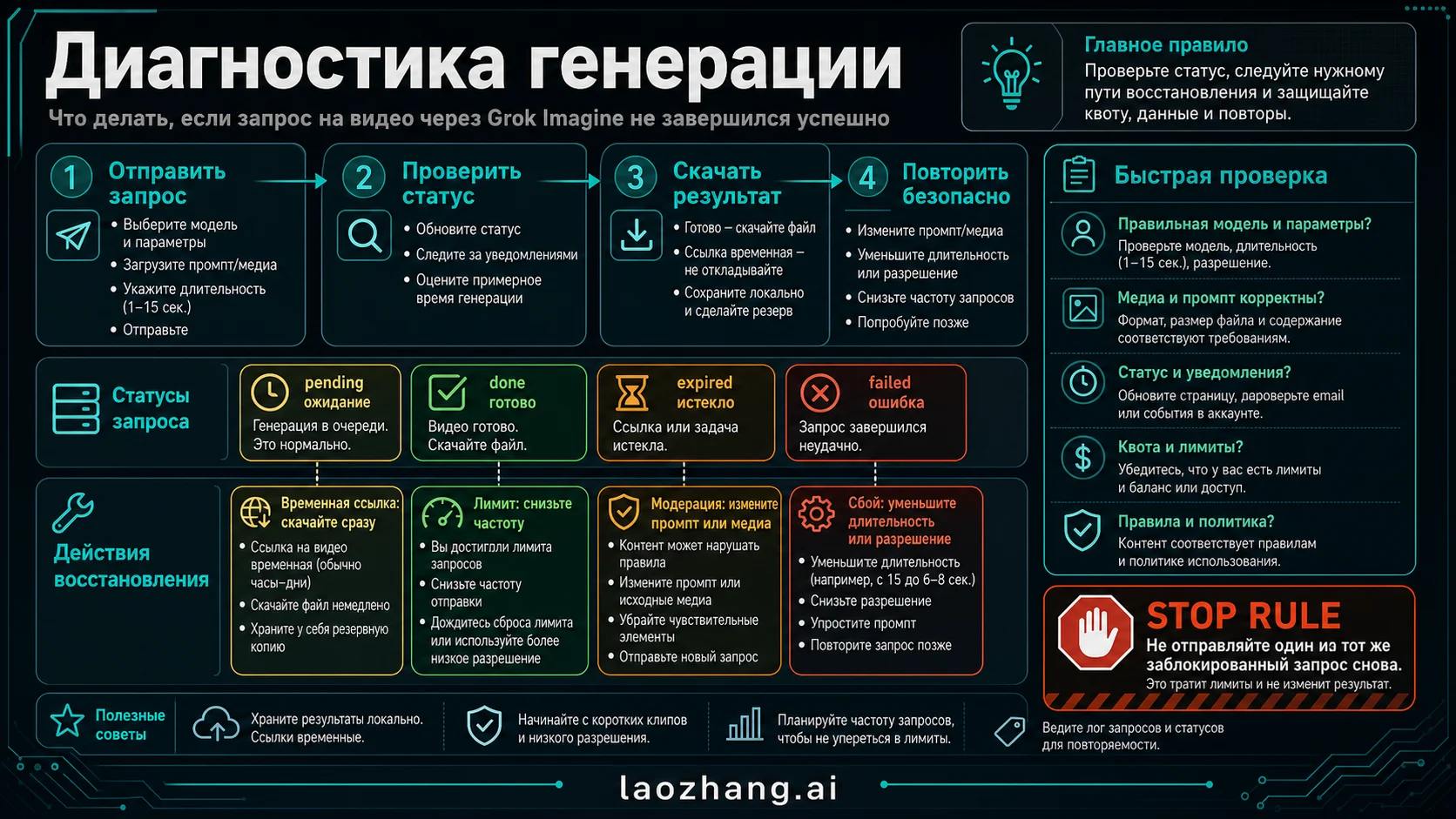 Поток диагностики Grok Imagine Video