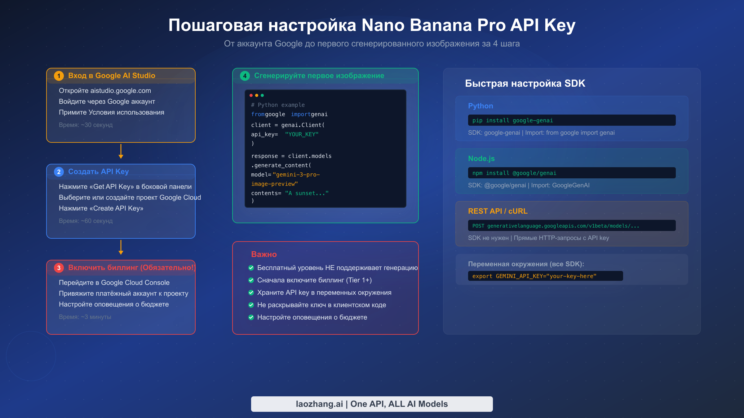 Пошаговая инструкция по получению Nano Banana Pro API key из Google AI Studio
