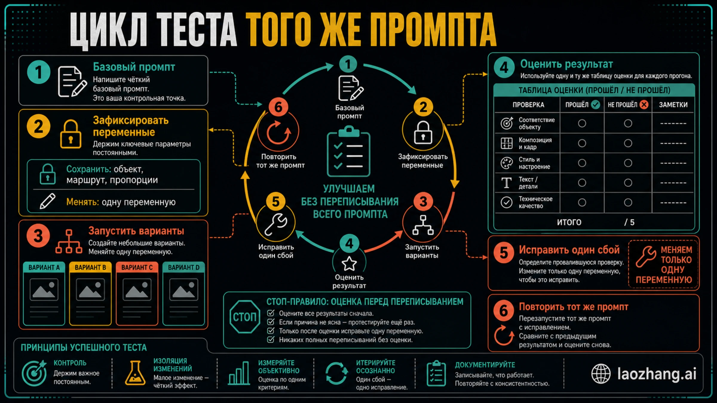 Цикл тестирования одного промпта для Nano Banana