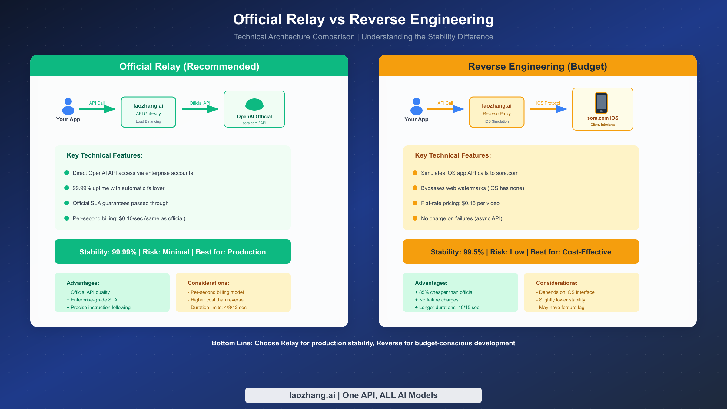 Сравнение технической архитектуры официального релея и реверс-инжиниринга