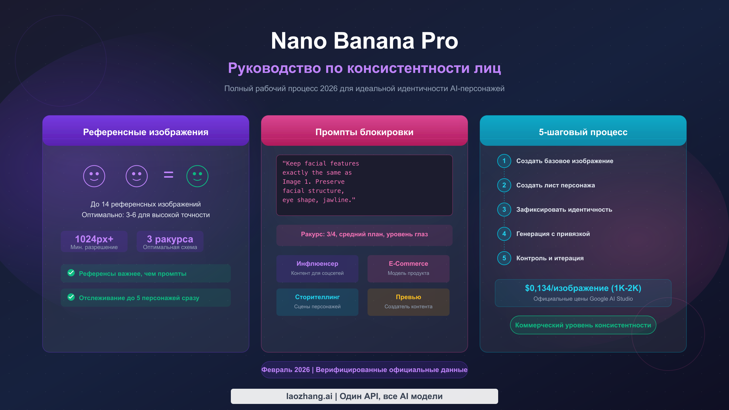 Nano Banana Pro: полное руководство по консистентности лиц 2026 — идеальная идентичность AI-персонажей