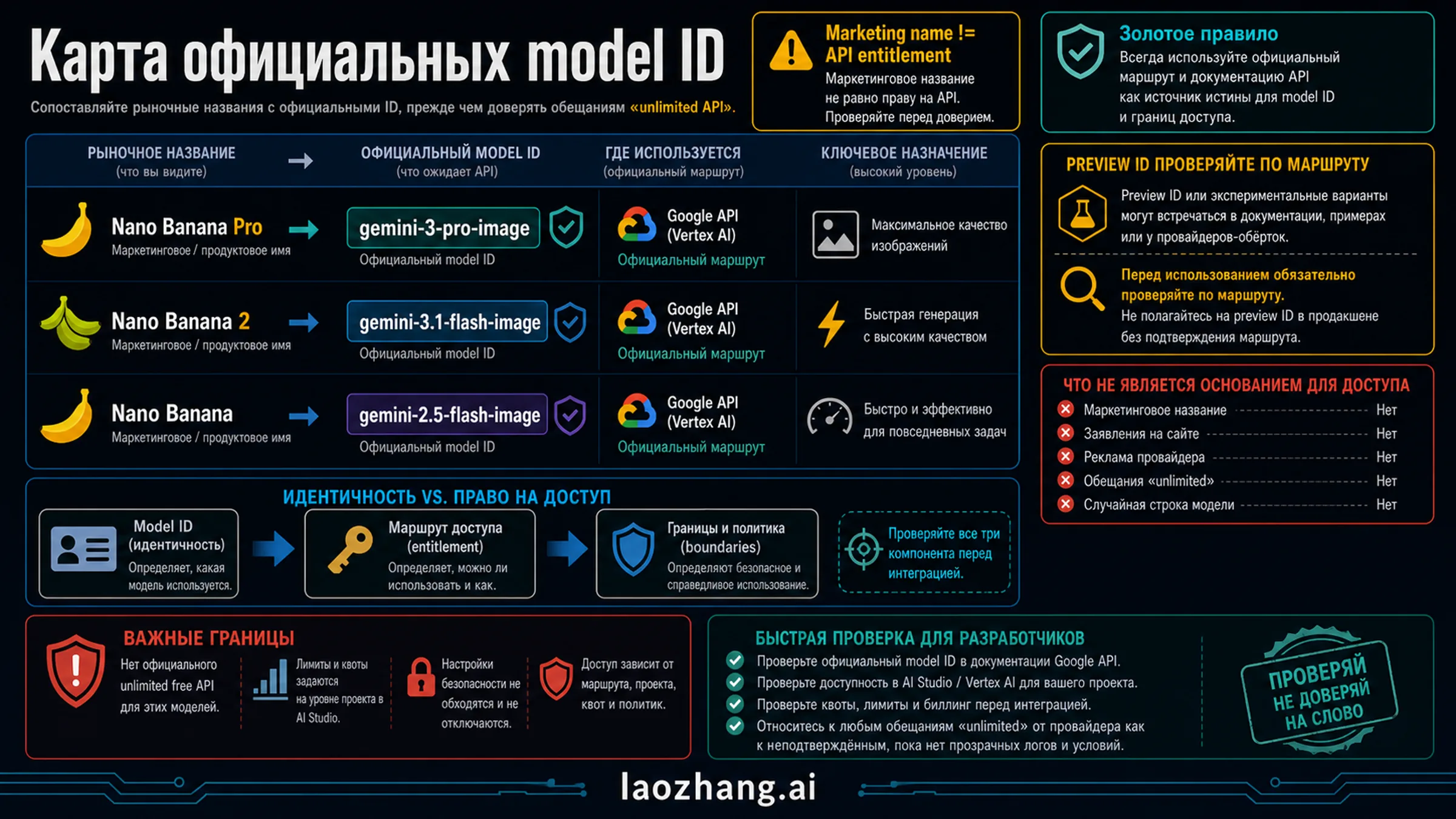 Карта текущих model ID для Nano Banana Pro и родственных image моделей