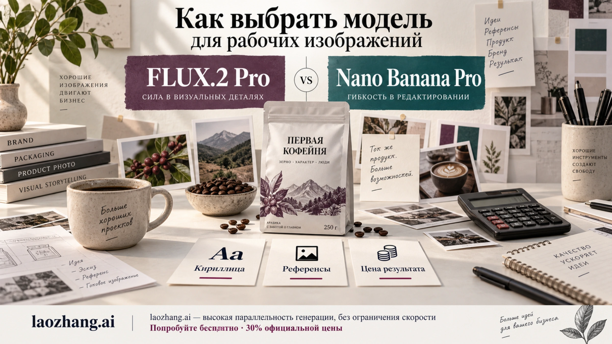 Выбор между FLUX.2 Pro и Nano Banana Pro для кириллицы, референсов и готовых товарных изображений