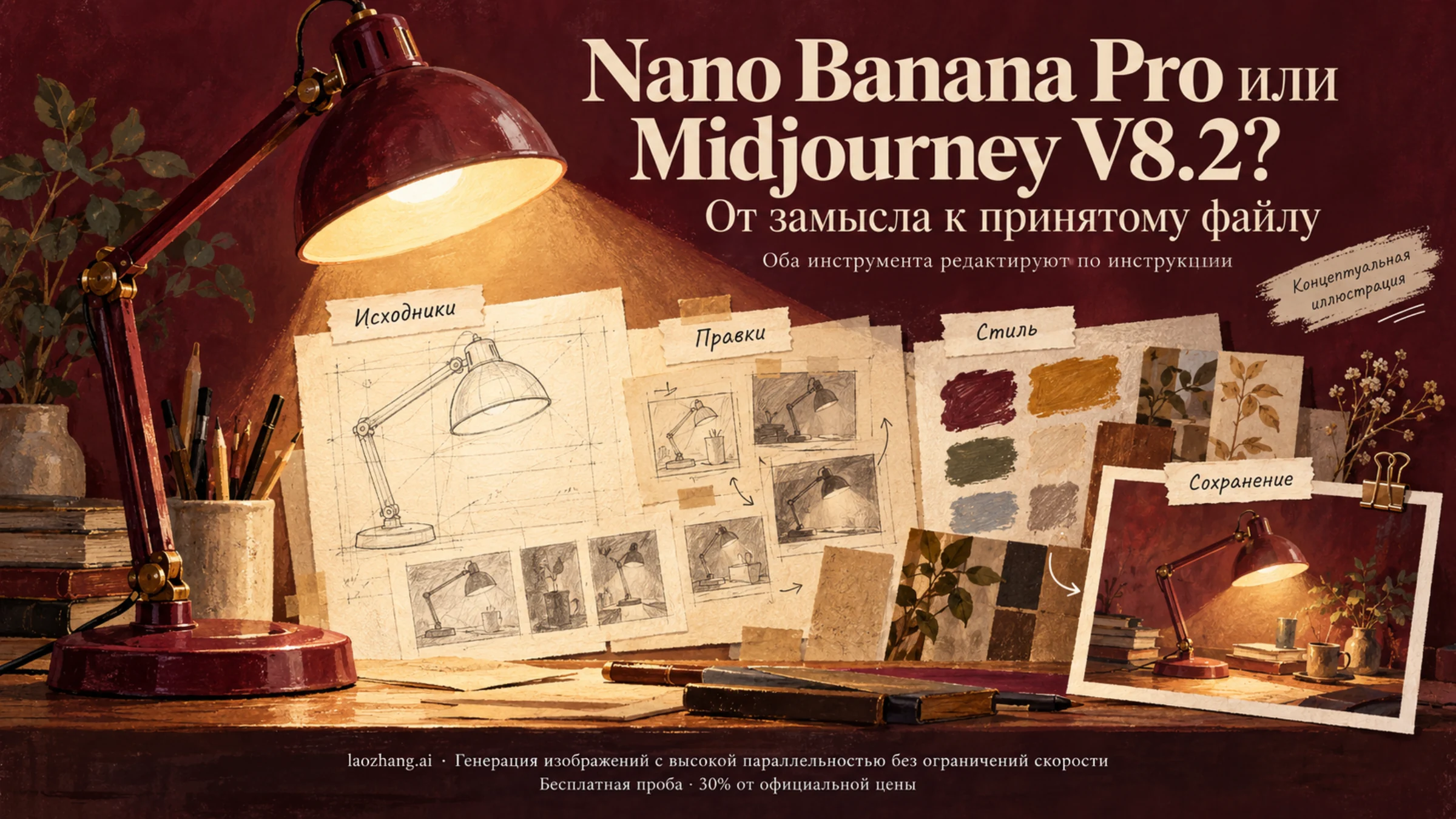Иллюстрация сравнения Nano Banana Pro и Midjourney v8