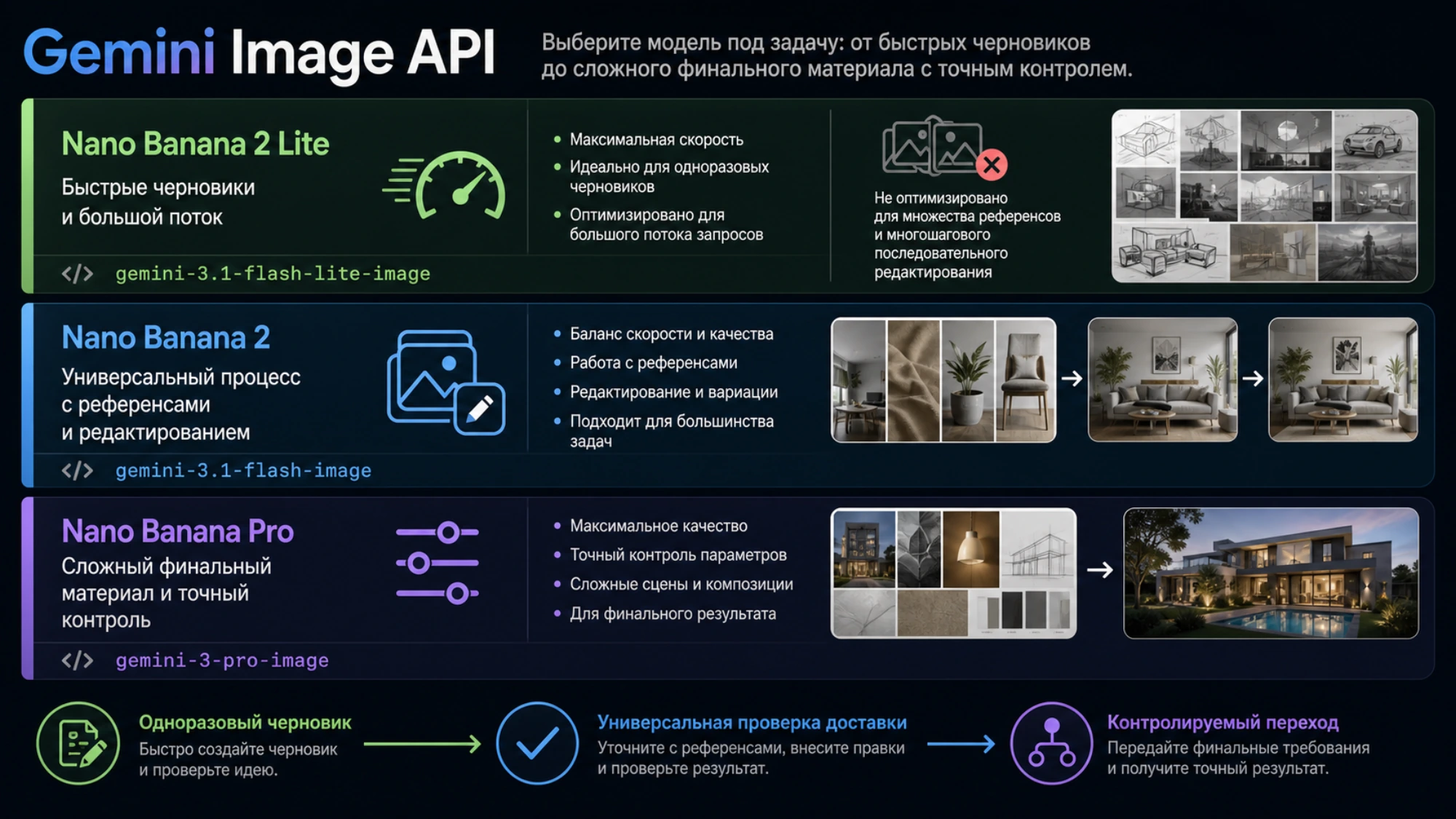 Разные маршруты выбора модели в Gemini Apps и Gemini API
