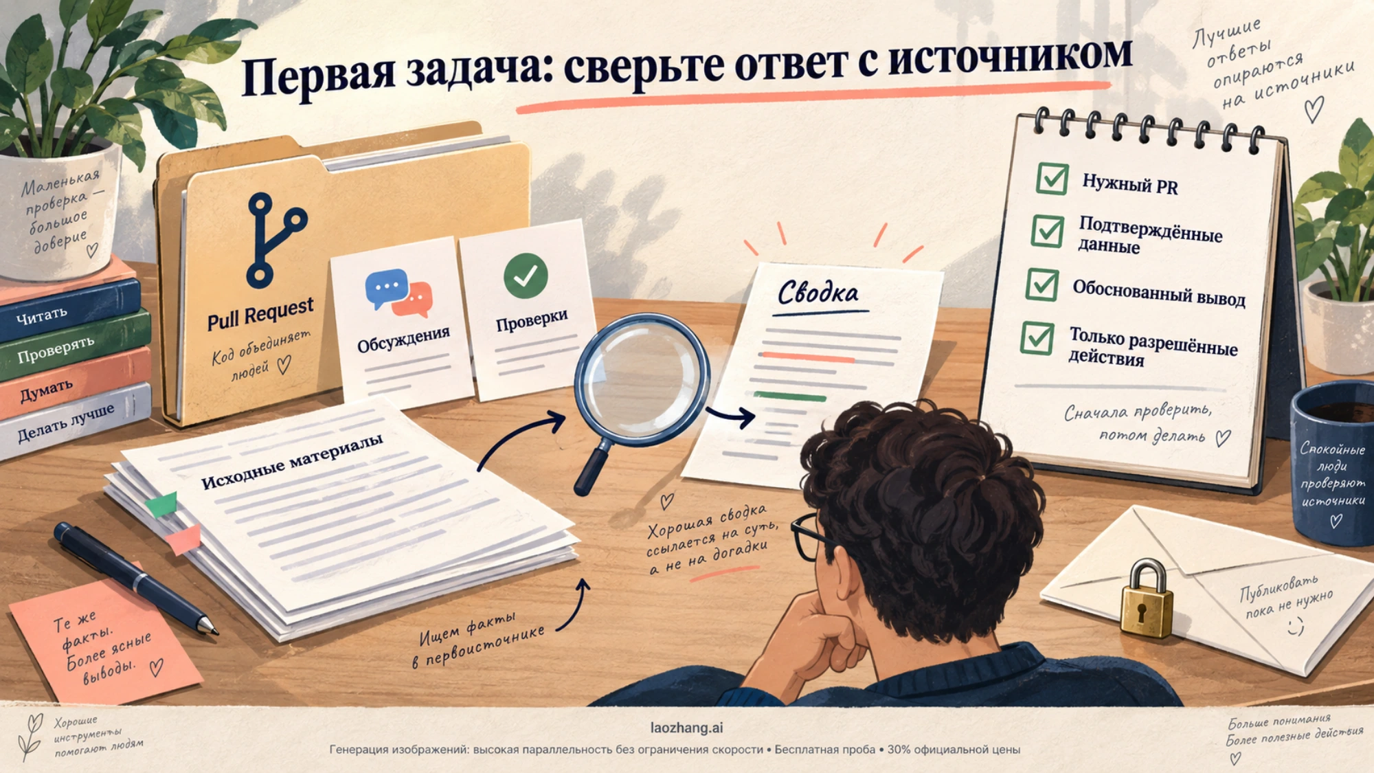 Сопоставление сводки по PR с обсуждениями и проверками, с отдельной проверкой разрешённых действий