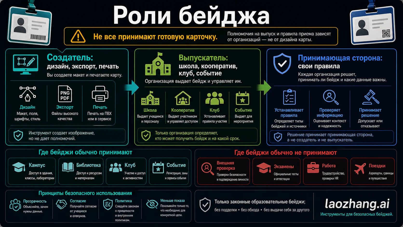 Карта границ между инструментом, выпускающей стороной и проверяющим: макет не создает универсального признания