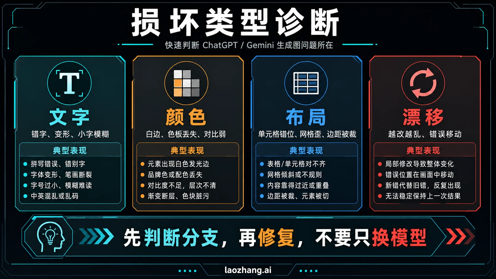 AI 生成工作表图片中文字、颜色、布局和多轮漂移问题的分类器。