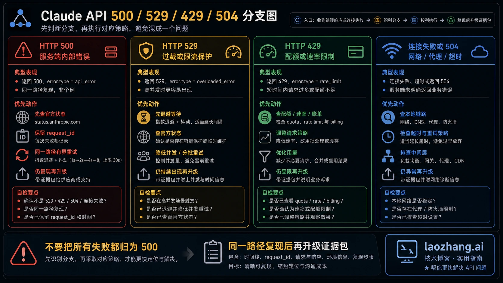 Claude API 错误类型分支图