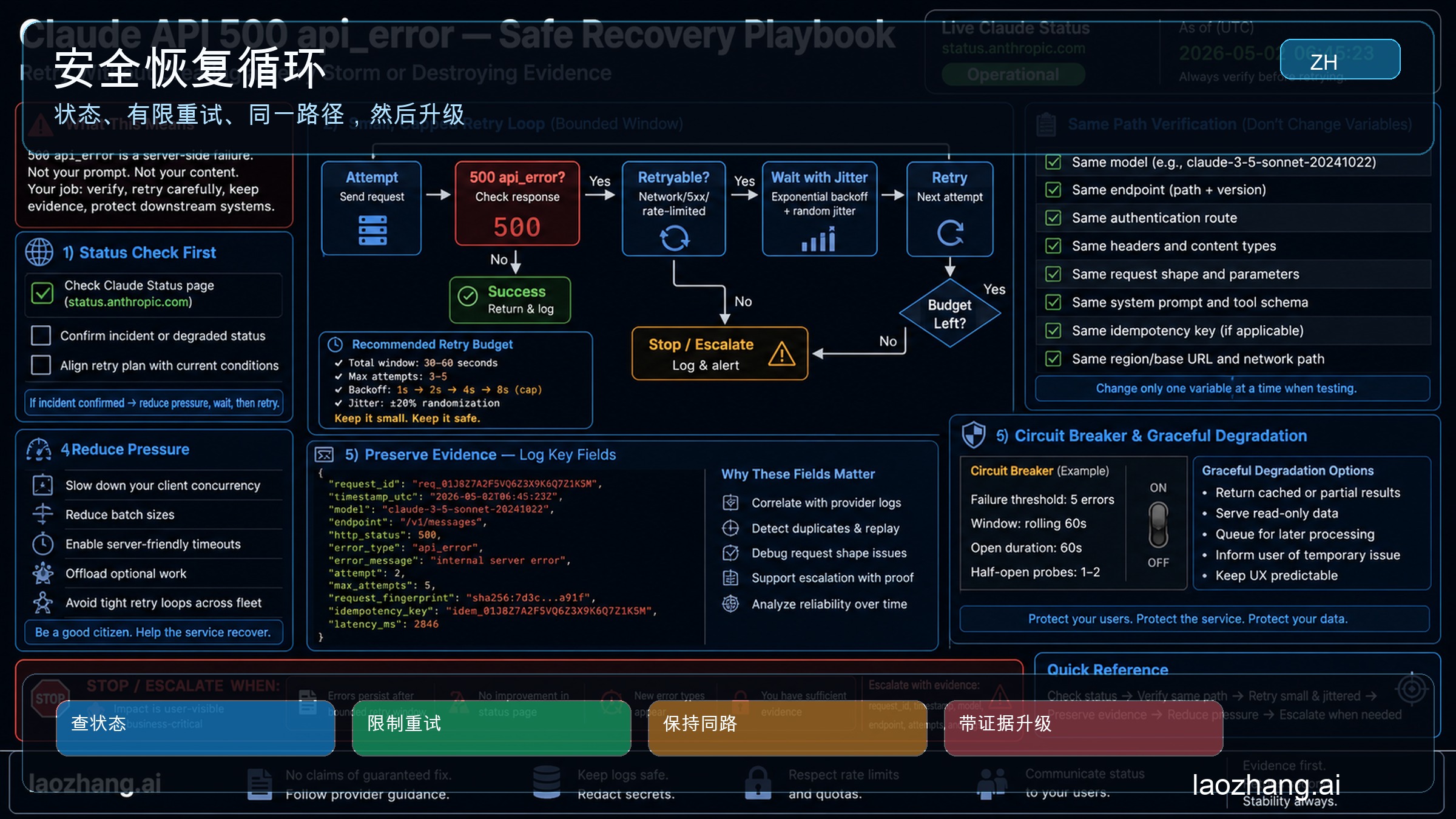 Claude API 500 api_error 安全恢复循环