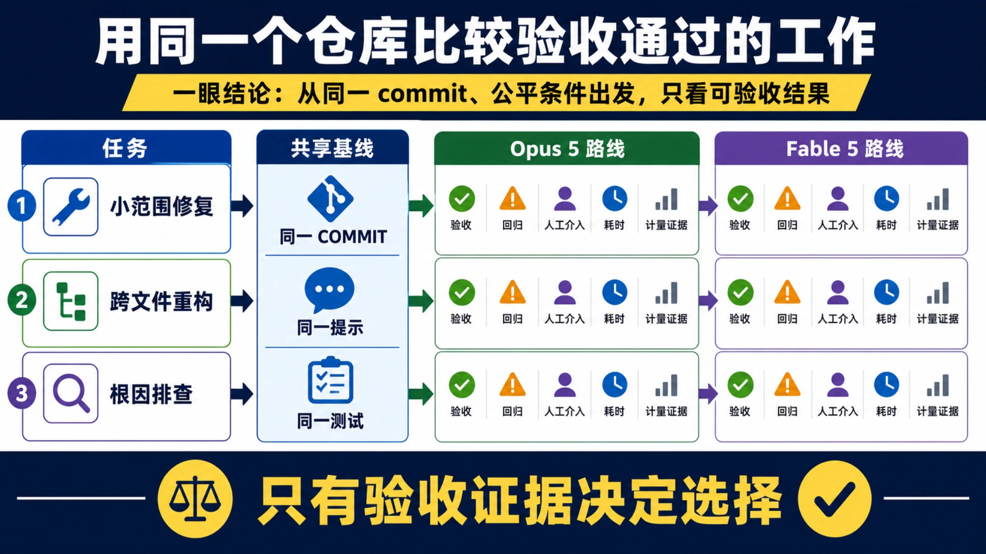 按验收结果记录 Opus 5 与 Fable 5 的任务表现