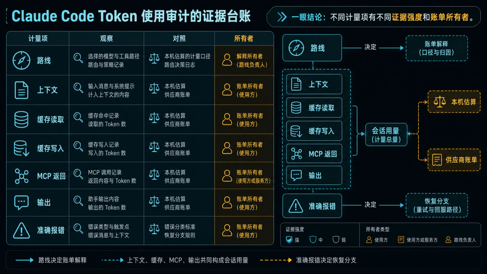 Claude Code 计量项、证据强度与计费所有者审计台账