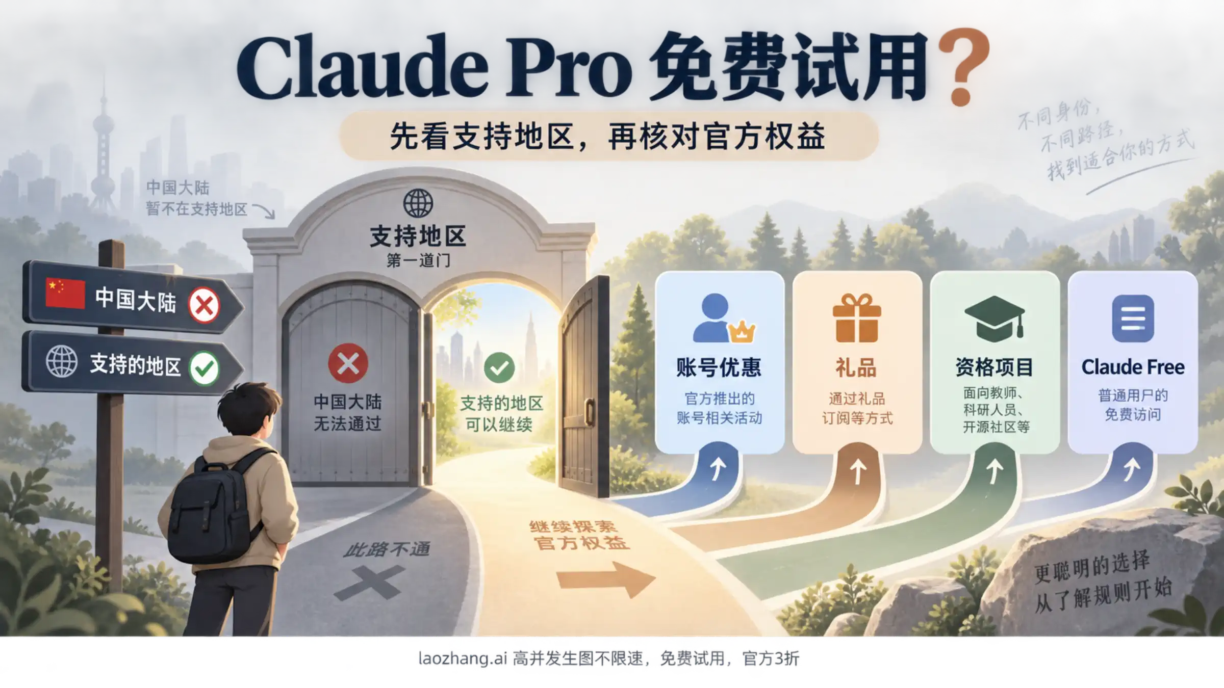 Claude Pro 免费试用判断:先过支持地区门槛,再看官方路线和结账页条款