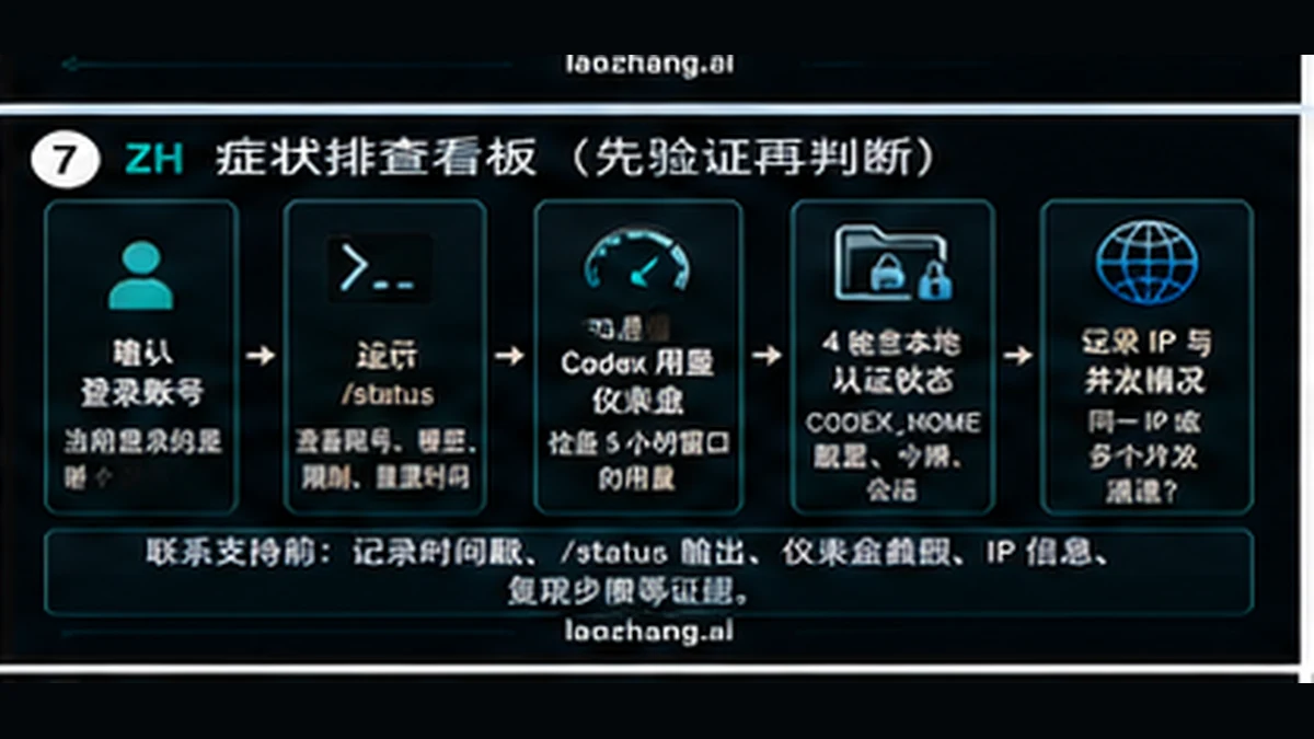 Codex 同电脑症状排查：账号、/status、Usage、本地认证、IP 与证据
