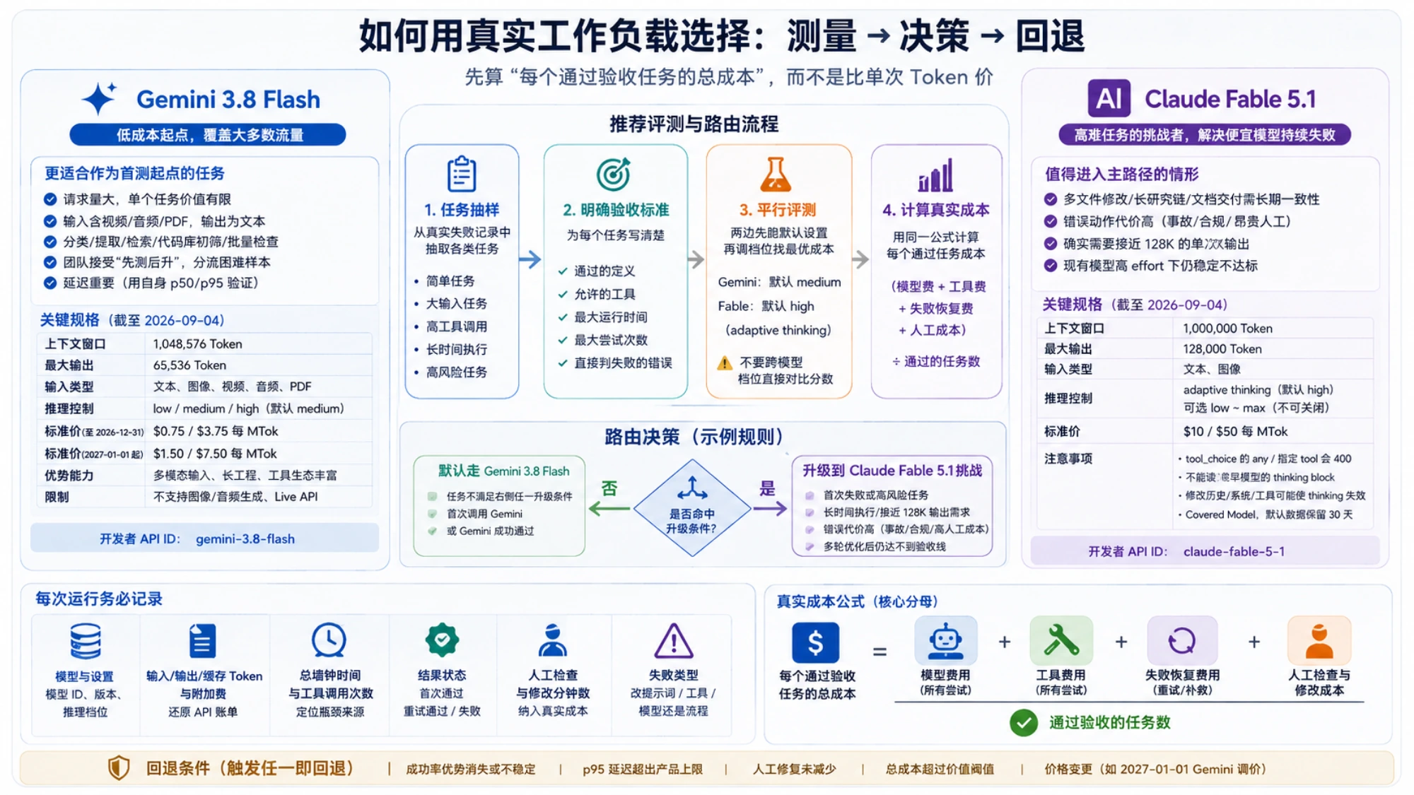 从任务抽样、明确验收标准到平行评测并计算每个通过任务成本的中文流程图