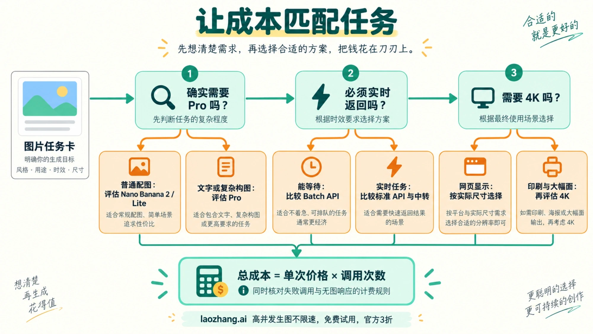 按模型需求、时效和输出尺寸选择图片成本方案