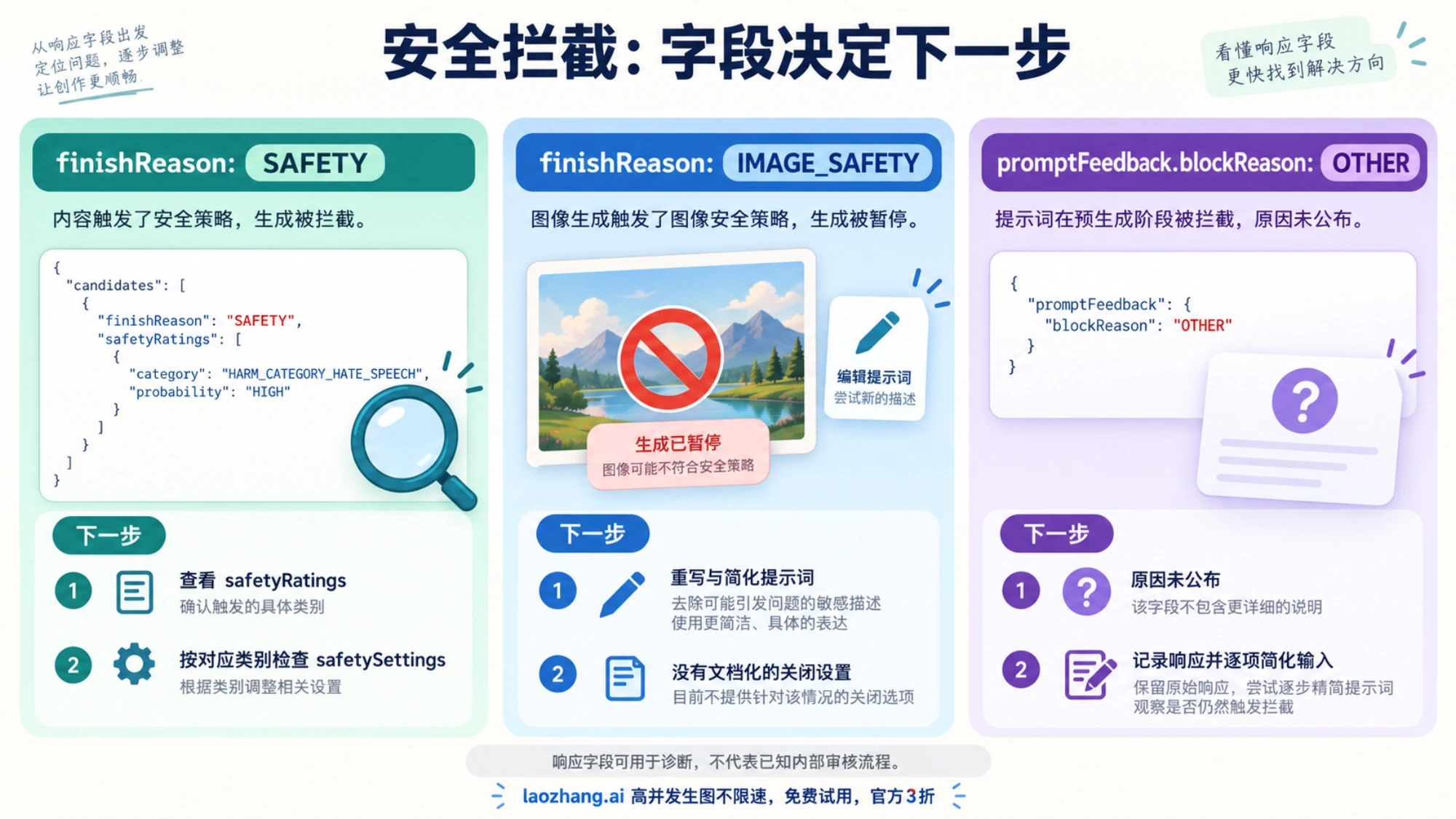 SAFETY、IMAGE_SAFETY 与 OTHER 响应字段对应的排查动作