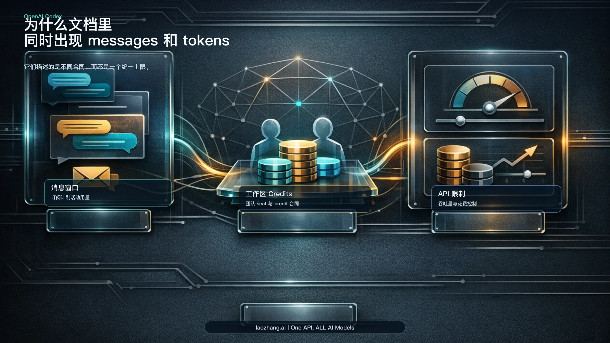 解释为什么当前 OpenAI Codex 文档有的写 messages、有的写 tokens 的对照图