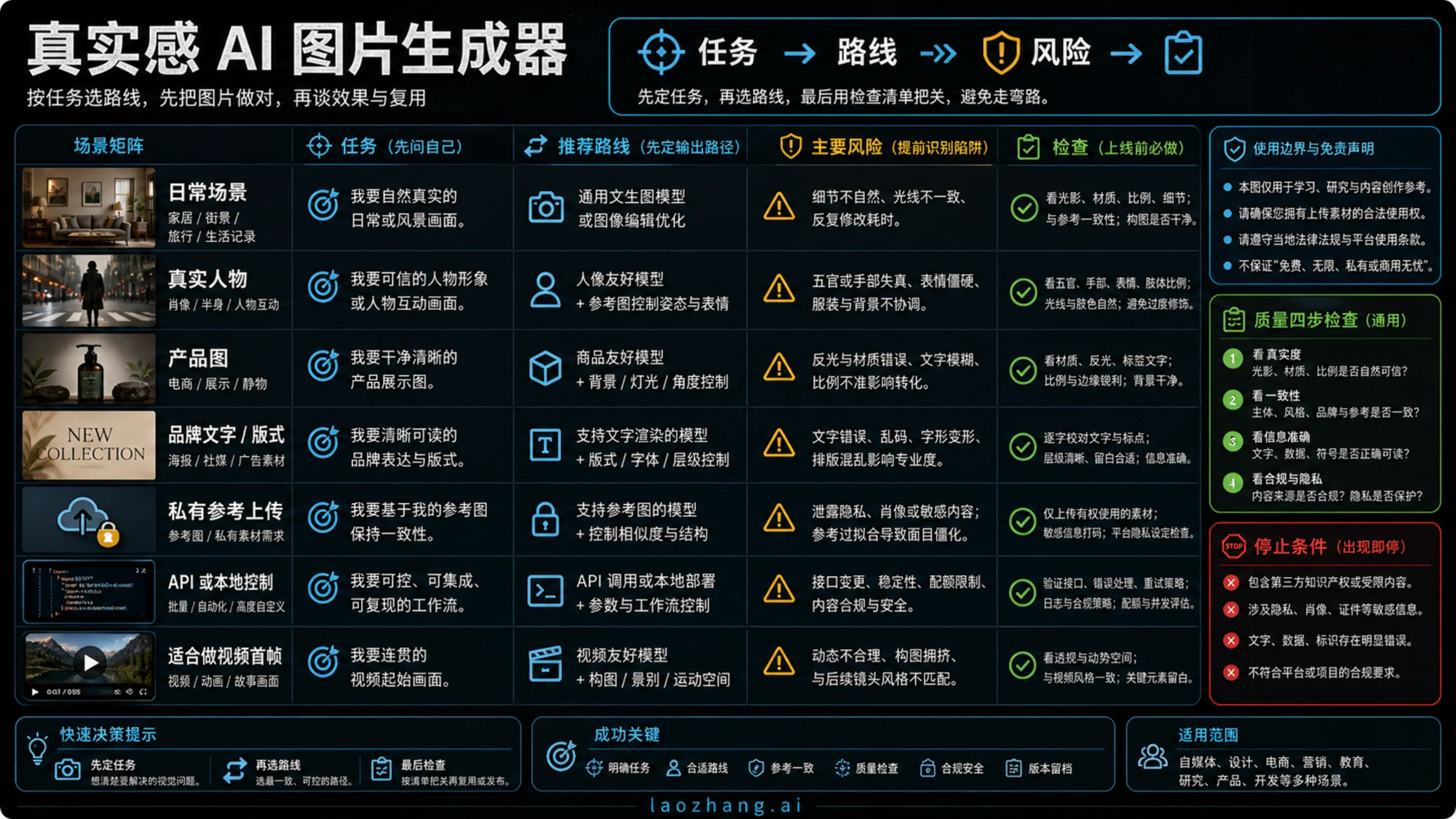 按任务选择真实感 AI 图片路线的场景矩阵