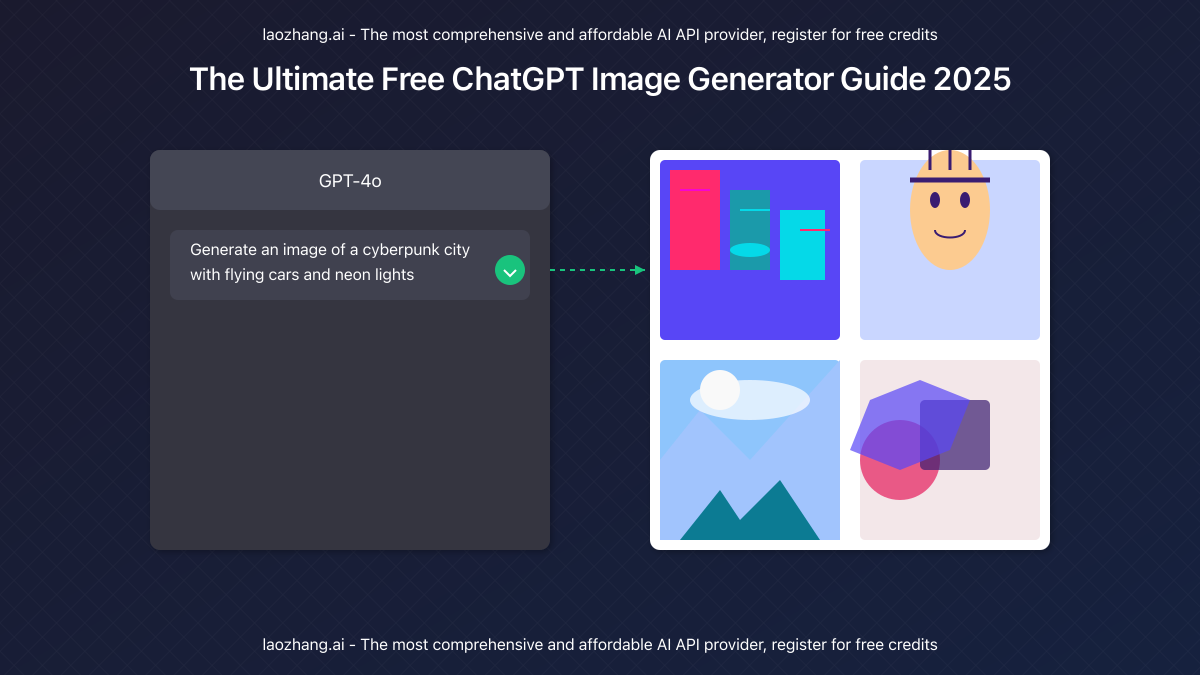 Colorful showcase of ChatGPT generating various image styles from text prompts
