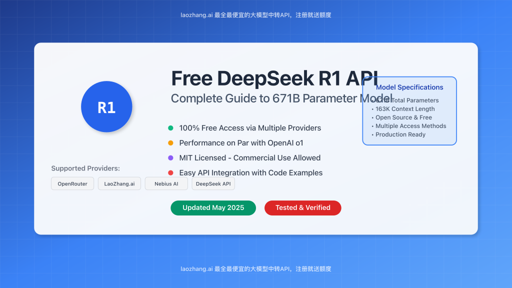 DeepSeek R1 free API access methods and comparison