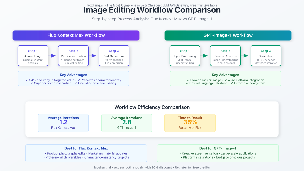 Workflow diagram showing the editing process for both models