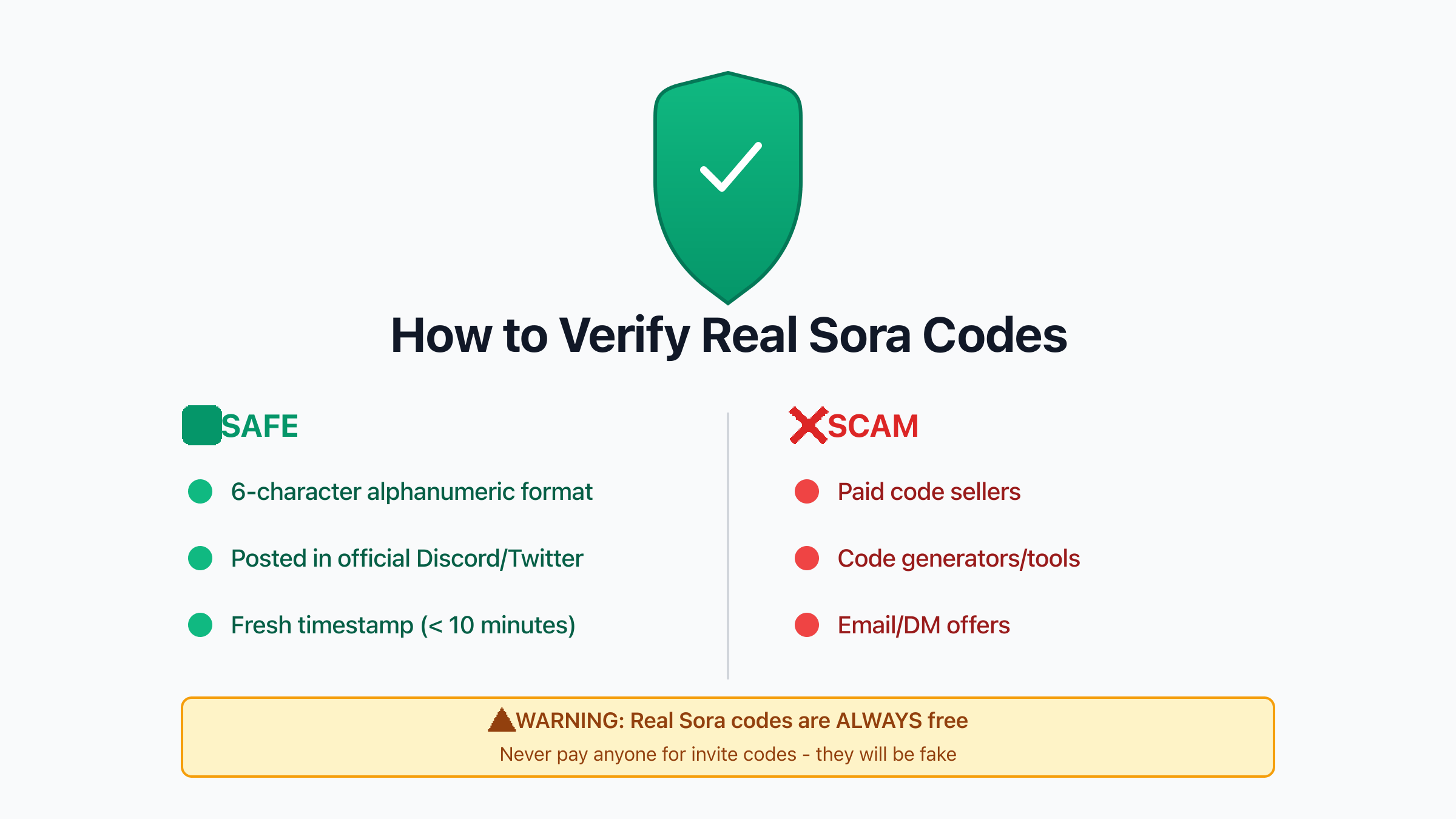 Sora Code Verification Checklist - Safety Guide